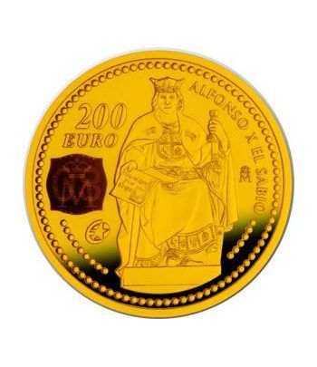 Moneda 2008 Alfonso X El Sabio. 200 euros. Oro.