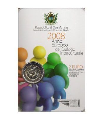moneda 2 euros San Marino 2008 Diálogo Intercultural