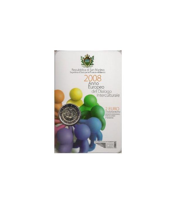 moneda 2 euros San Marino 2008 Diálogo Intercultural