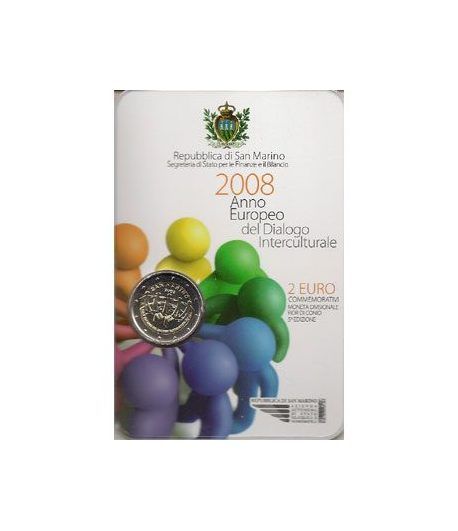 moneda 2 euros San Marino 2008 Diálogo Intercultural