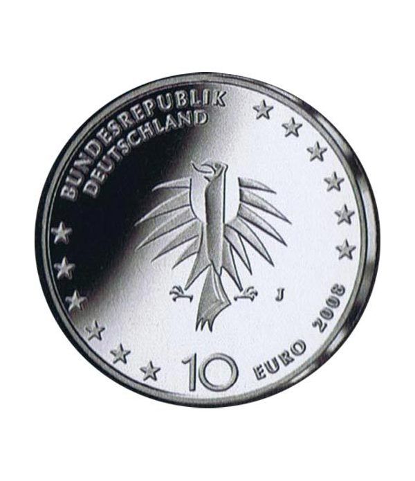 moneda Alemania 10 Euros 2008 J. Buque escuela.  - 2