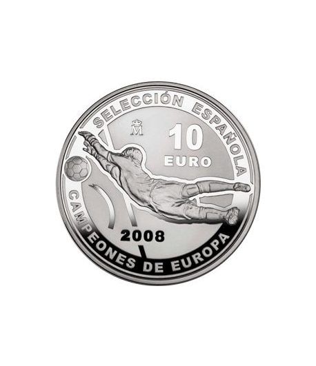 Moneda 2008 Campeones de Europa de Futbol 10 euros. Plata.