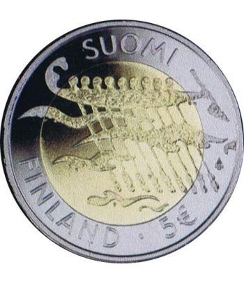 moneda Finlandia 5 Euros 2007 90º Independencia (proof)