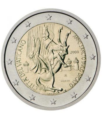 moneda conmemorativa 2 euros Vaticano 2008. Estuche Oficial.  - 2