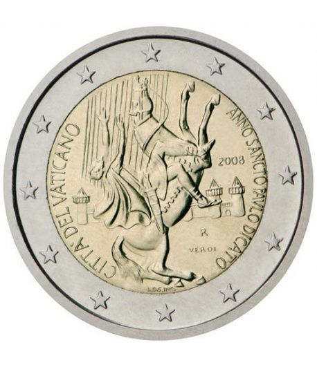 moneda conmemorativa 2 euros Vaticano 2008. Estuche Oficial.
