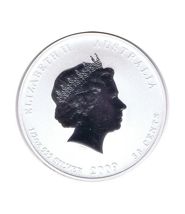 Moneda media onza de plata 1/2$ Australia Lunar 2009 Buey  - 2