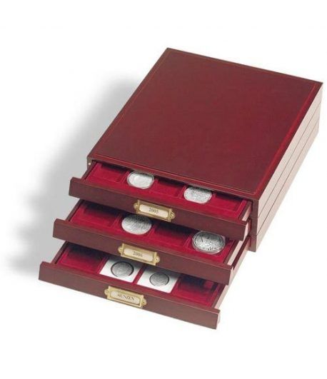 LEUCHTTURM Bandeja madera LIGNUM para 48 monedas de 30mm