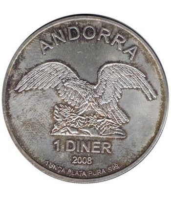 Moneda de plata 1 Diner Andorra 2008  - 1