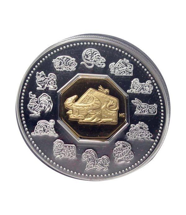 Canada 15$ (2009) Calendario Chino Buey - Plata y Oro  - 2