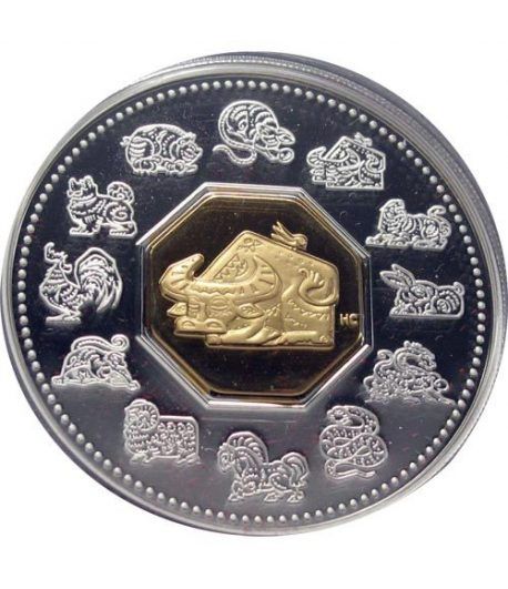 Canada 15$ (2009) Calendario Chino Buey - Plata y Oro