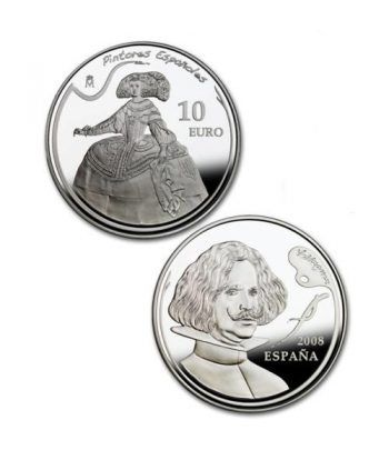 Moneda 2008 Pintores Españoles. Velazquez. 10 euros. Plata.