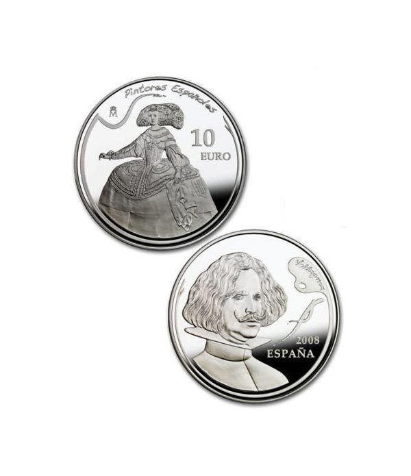 Moneda 2008 Pintores Españoles. Velazquez. 10 euros. Plata.