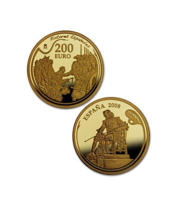 Moneda 2008 Pintores Españoles. Velazquez. 200 euros. Oro.