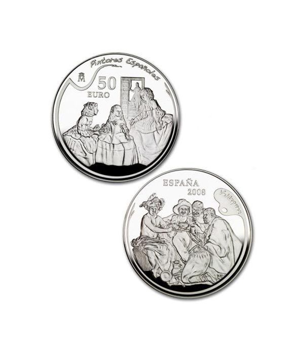Moneda 2008 Pintores Españoles. Velazquez. 50 euros. Plata.