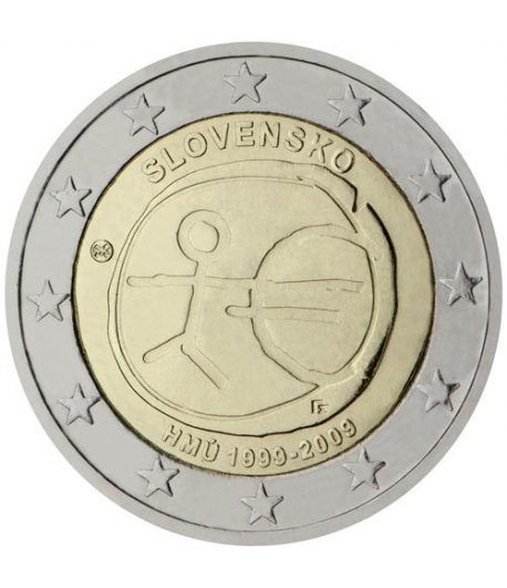 moneda Eslovaquia 2 euros 2009 "10 Años de la EMU"
