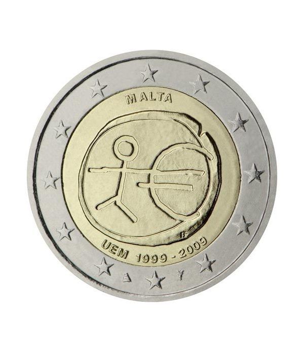 moneda Malta 2 euros 2009 "10 Años de la EMU"