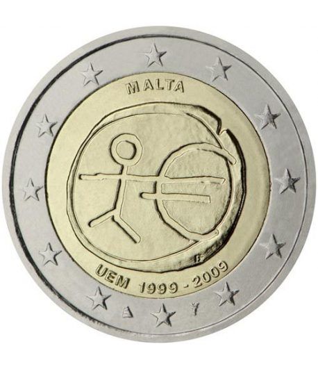 moneda Malta 2 euros 2009 "10 Años de la EMU"