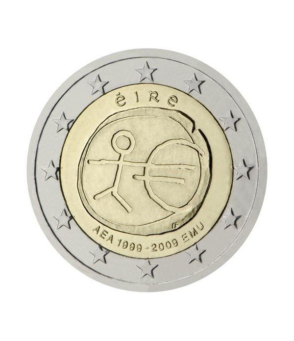 moneda Irlanda 2 euros 2009 "10 Años de la EMU"