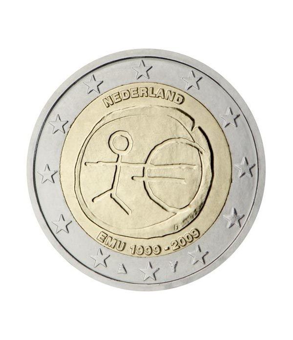 moneda Holanda 2 euros 2009 "10 Años de la EMU"  - 2
