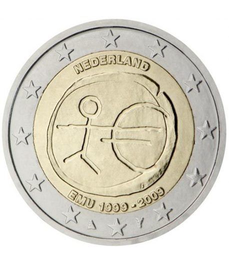 moneda Holanda 2 euros 2009 "10 Años de la EMU"