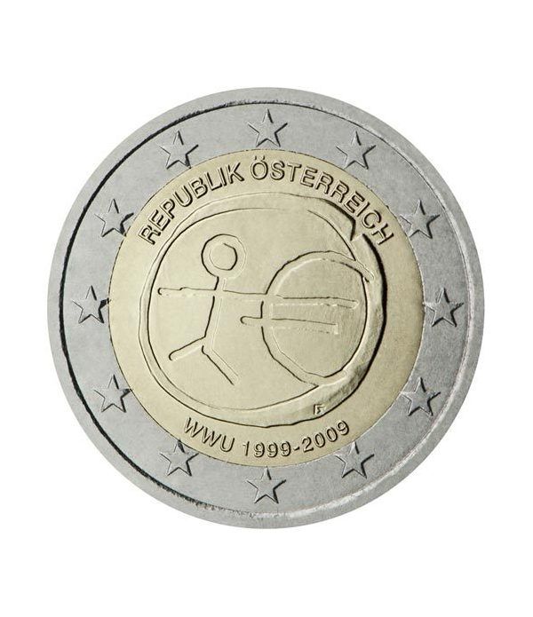 moneda Austria 2 euros 2009 "10 Años de la EMU"  - 2