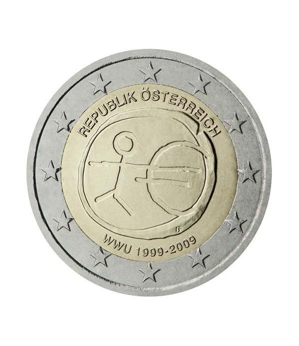 moneda Austria 2 euros 2009 "10 Años de la EMU"