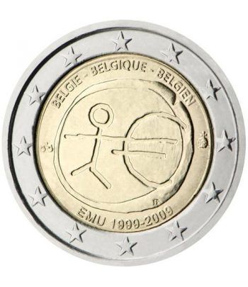 moneda Bélgica 2 euros 2009 "10 Años de la EMU"