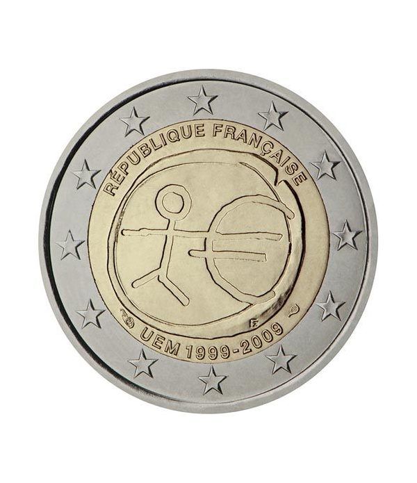 moneda Francia 2 euros 2009 "10 Años de la EMU"  - 2