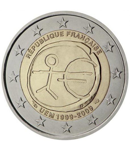 moneda Francia 2 euros 2009 "10 Años de la EMU"