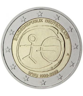 moneda Alemania 2 euros  2009 "10 Años de la EMU" (5 cecas)  - 2