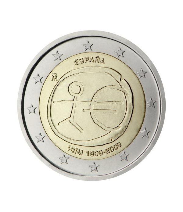 moneda España 2 euros 2009 "10 Años de la EMU"