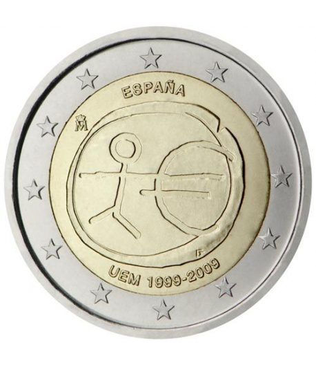 moneda España 2 euros 2009 "10 Años de la EMU"