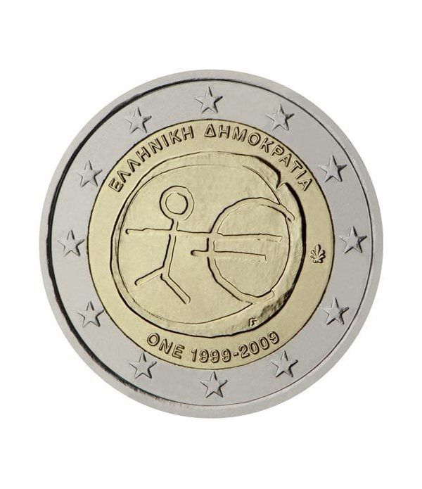 moneda Grecia 2 euros 2009 "10 Años de la EMU"