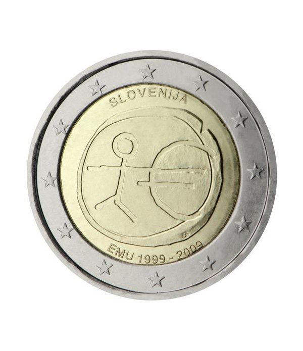 moneda Eslovenia 2 euros 2009 "10 Años de la EMU"