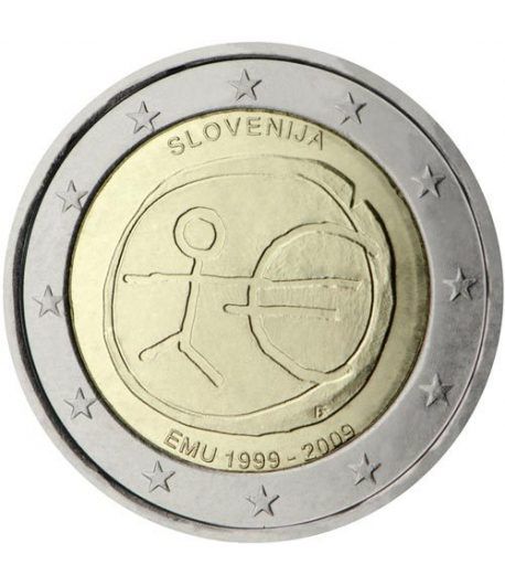 moneda Eslovenia 2 euros 2009 "10 Años de la EMU"