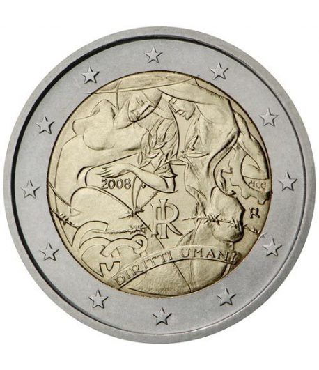 moneda conmemorativa 2 euros Italia 2008.