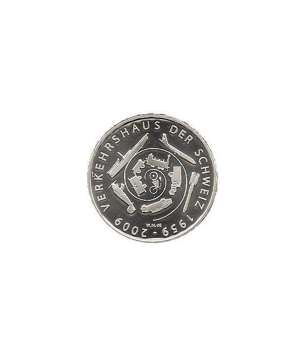 Moneda de plata 20 francos Suiza 2009.