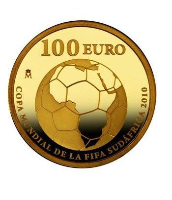 Moneda 2009 Mundial Sudafrica. 100 euros. Oro.