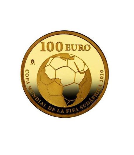 Moneda 2009 Mundial Sudafrica. 100 euros. Oro.