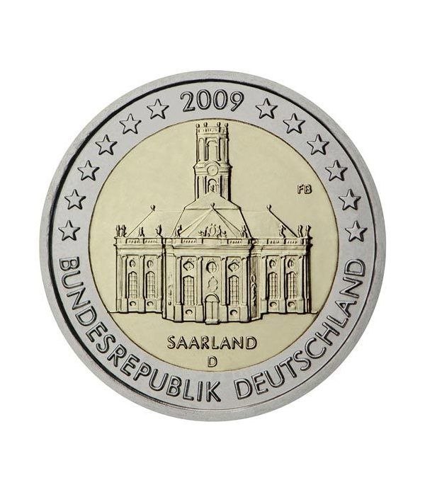 moneda conmemorativa 2 euros Alemania 2009. 5 monedas.