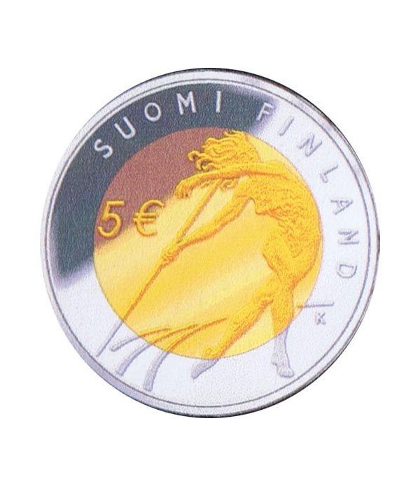 moneda Finlandia 5 Euros 2005 Atletismo.  - 4