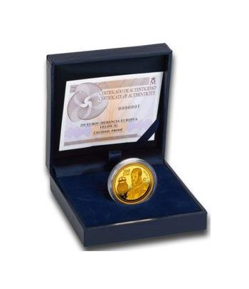 Moneda 2009 Felipe II. 200 euros. Oro.