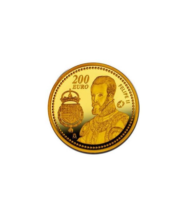 Moneda 2009 Felipe II. 200 euros. Oro.