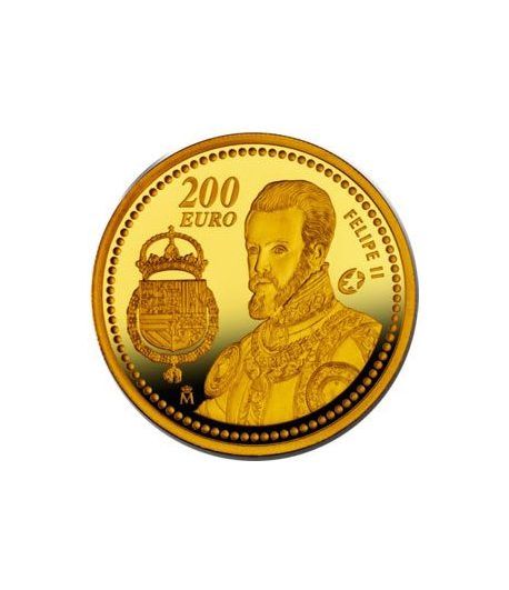 Moneda 2009 Felipe II. 200 euros. Oro.