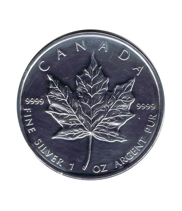 Moneda onza de plata 5$ Canada Hoja de Arce 2009  - 4