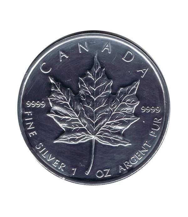 Moneda onza de plata 5$ Canada Hoja de Arce 2009