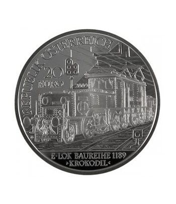moneda Austria 20 Euros 2009 Tren electrico (estuche proof)