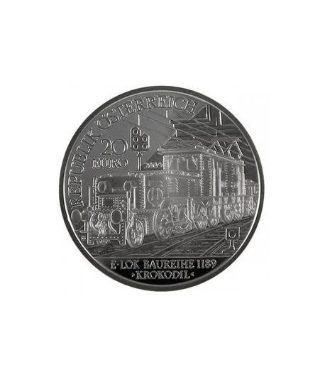 moneda Austria 20 Euros 2009 Tren electrico (estuche proof)