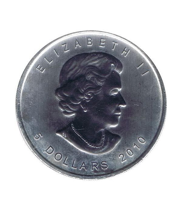 Moneda onza de plata 5$ Canada Hoja de Arce 2010  - 2