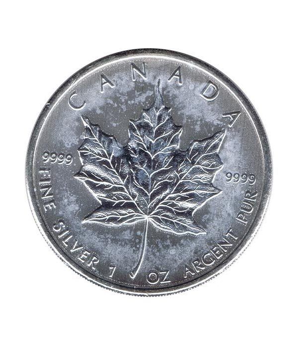 Moneda onza de plata 5$ Canada Hoja de Arce 2010